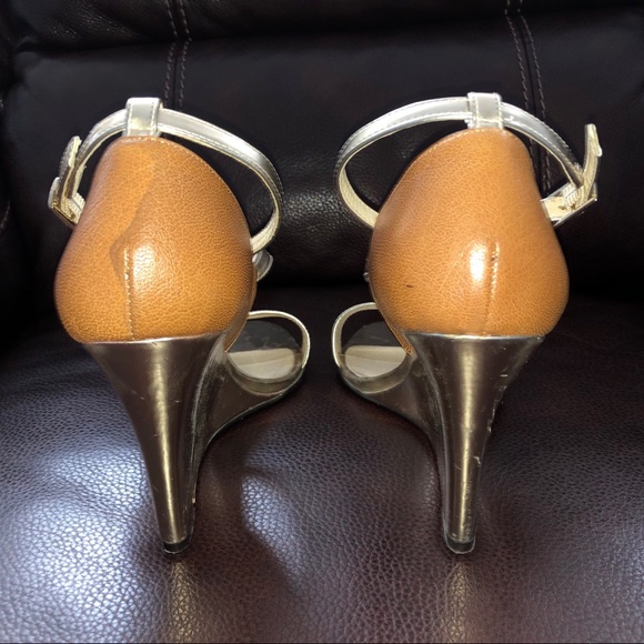 MICHAEL Michael Kors Strappy Gold & Tan Tall Wedge - Picture 7 of 8